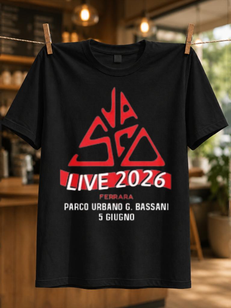 Vasco Live 2026 Ferrara Red Triangular Logo With Parco Urbano G Bassani And 5 Giugno Concert Text Unisex All Tshirt