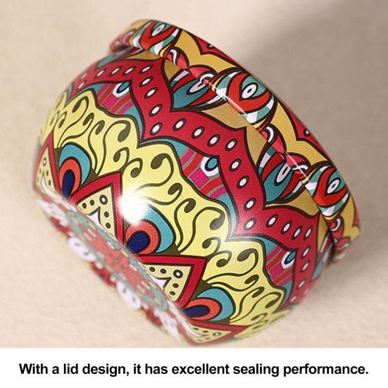 Yousheng Ethnic Style Candy Storage Jar Vintage Tin Can Multi-purpose Jewelry Sugar Tea Leaf Tinplate Container Kitchen Canister Decoration