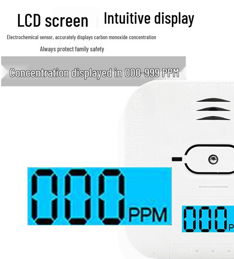 Carbon Monoxide, Smoke, and Temperature 3-in-1 Home Gas Leak Alarm