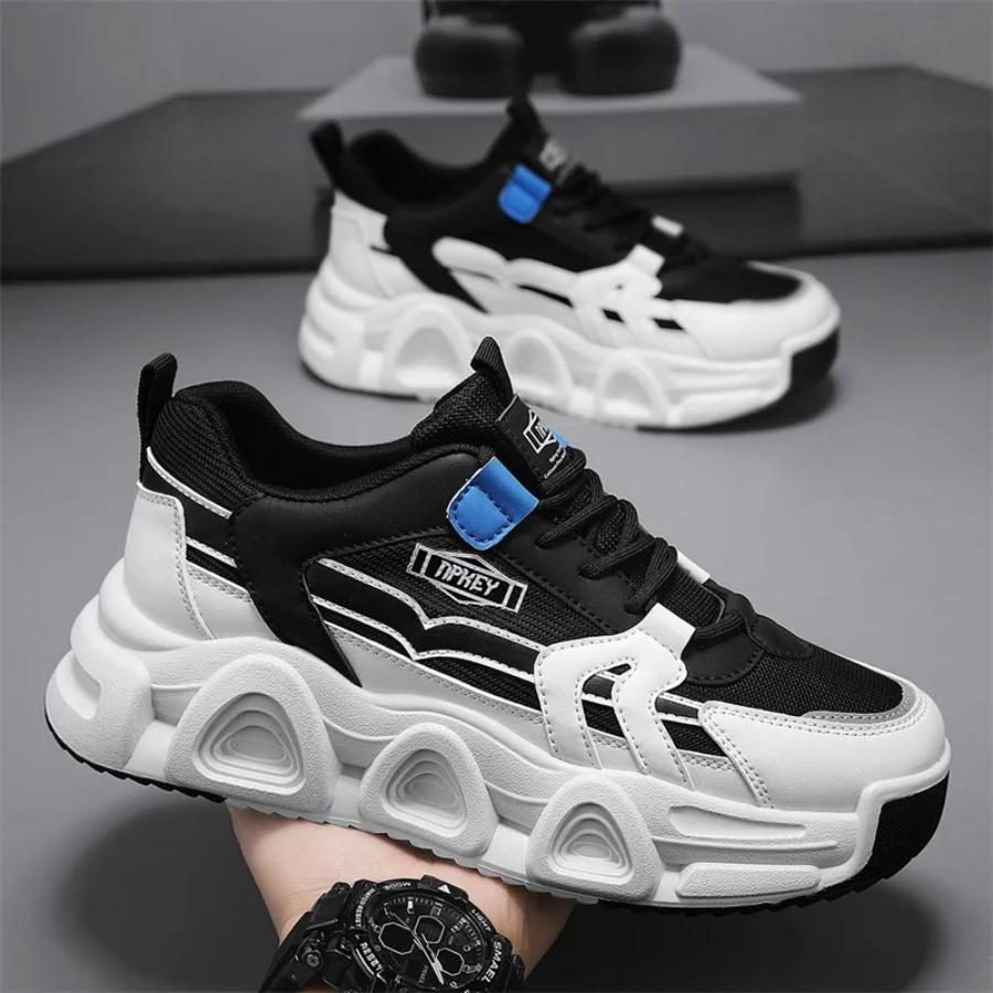 2025Men's Casual Sports Shoes Comfortable Net Surface Fashion Non-slip Thick Sole Increase Loafers Spring and Autumn Men's Shoes