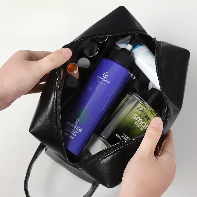 New Square Storage, Hand-held Men's Grooming and Makeup Bag, PU Waterproof Grooming Bag, Home Business Travel Storage Bags LIJIA