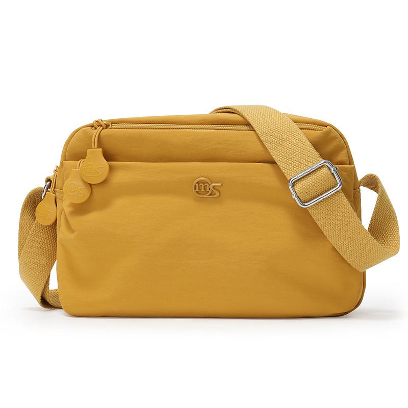 

Легкая нейлоновая тканевая сумка женская новая модная и повседневная многослойная большая вместимость на плечо мессенджер маленькая квадратная сумка жёлтый