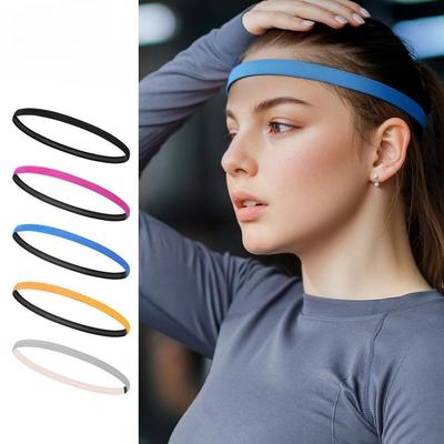 Non-Slip Sports Headbands Lightweight Elastic Sweatband with Silicone Grip for Cycling Fitness Gym Outdoor Unisex