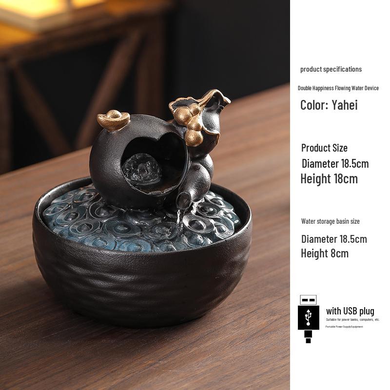 Kolo bohatství Feng Shui: Stolní vodní fontána s tekoucím míčem pro hojnost