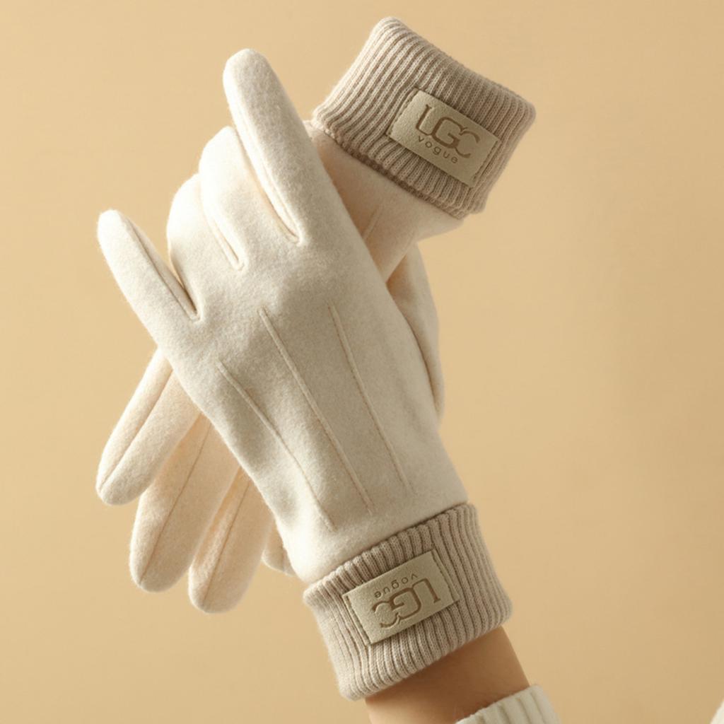 Warm Winter Gloves Velvet Letter Gloves New Plush Gloves Women, Faux Elastic Warm Gloves For Cold Weather