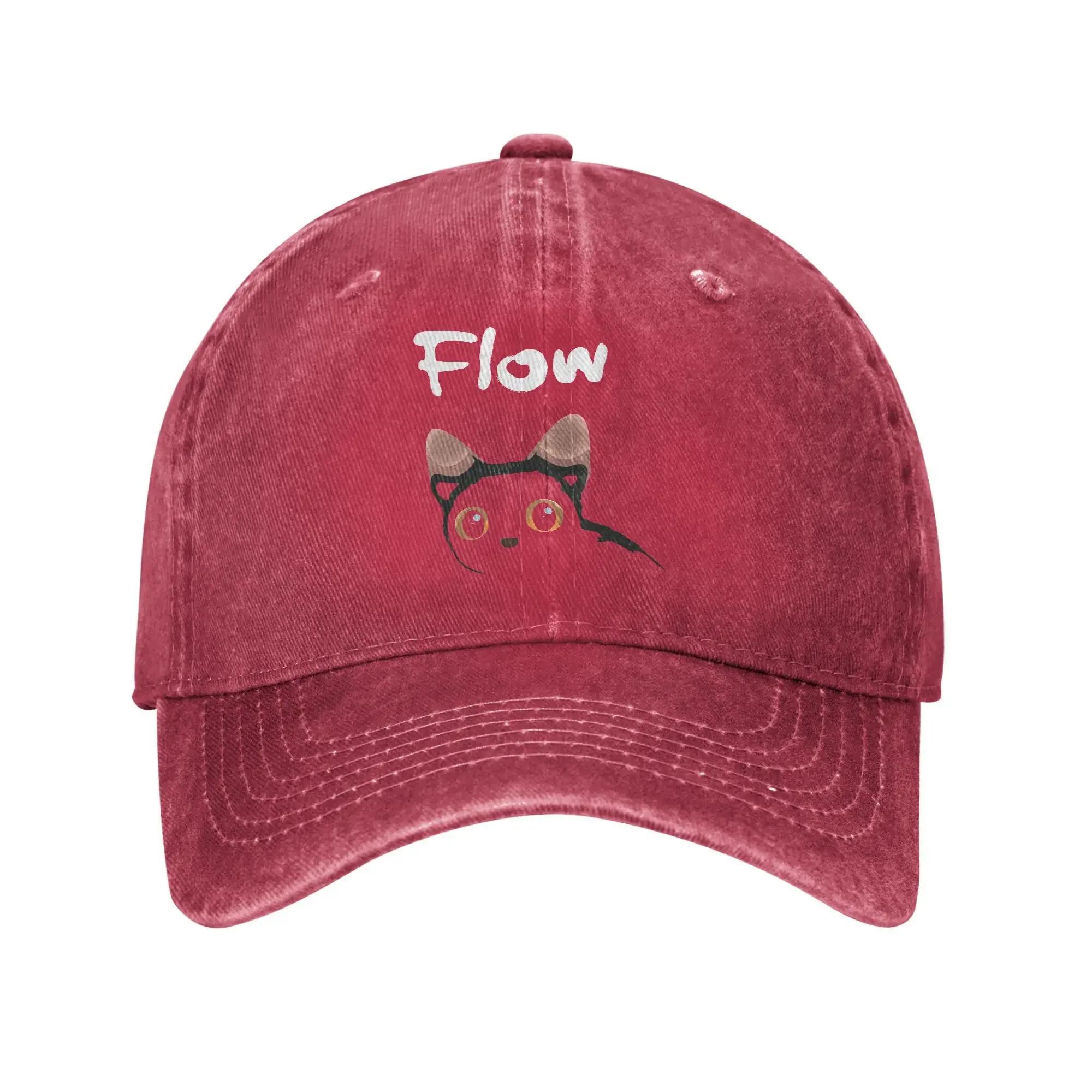 

Flow Washed Baseball Cap Movie Cat Street Style Sun Trucker Hat Summer Couple Women Outdoor Gym Baseball Caps One Size