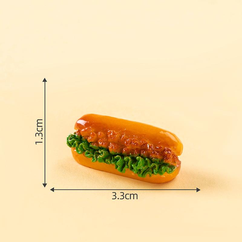 1Pc Miniature Resin Food Play Mini Burger Kitchen Scene Simulation Creative Doll Accessories Ornament Dollhouse Hamburger