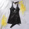 Women's Sexy Pajama Two-piece Set Solid Color Hollow-out Camisole Pajamas Bust-support Slim-fit Loungewear Set