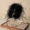 Black Feather Tassel 13Cm Claw Clip Women Hair Accessories For The Back Of The Head