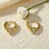 Real Gold-Plated Zircon Hoop Earrings – Versatile and Fashionable Ear Jewelry