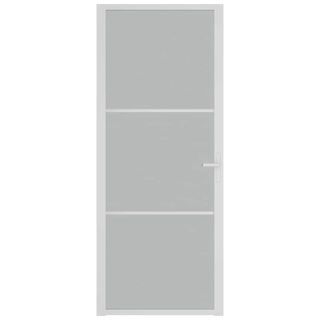 Vidaxl Interior Door, 83X201.5 Cm, White, Frosted Glass and Aluminum