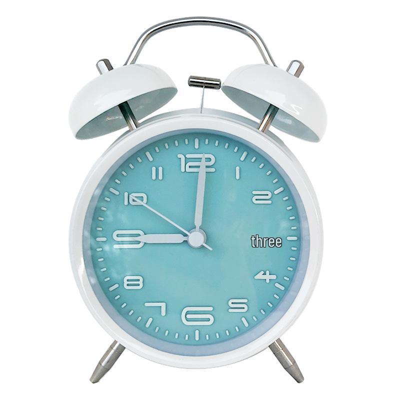 4-Inch Metal Silent Alarm Clock with Night Light - Ideal for Students and Children, Desktop Charging Silent Alarm Clock