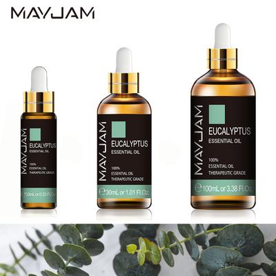MAYJAM 10ml/30ml/100ml Olio Essenziale Vegetale di Eucalipto per Umidificatore Fragranza Deodorante Purifica l'Aria Battericida Olio Idrosolubile