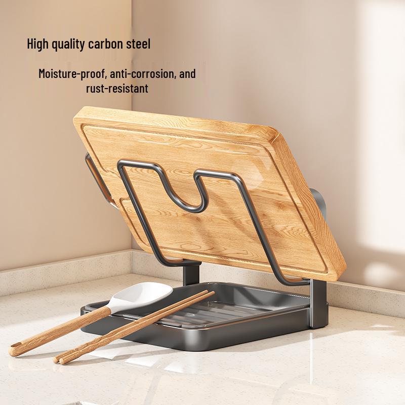 Multifunctional Kitchen Countertop Pot Lid and Cutting Board Rack