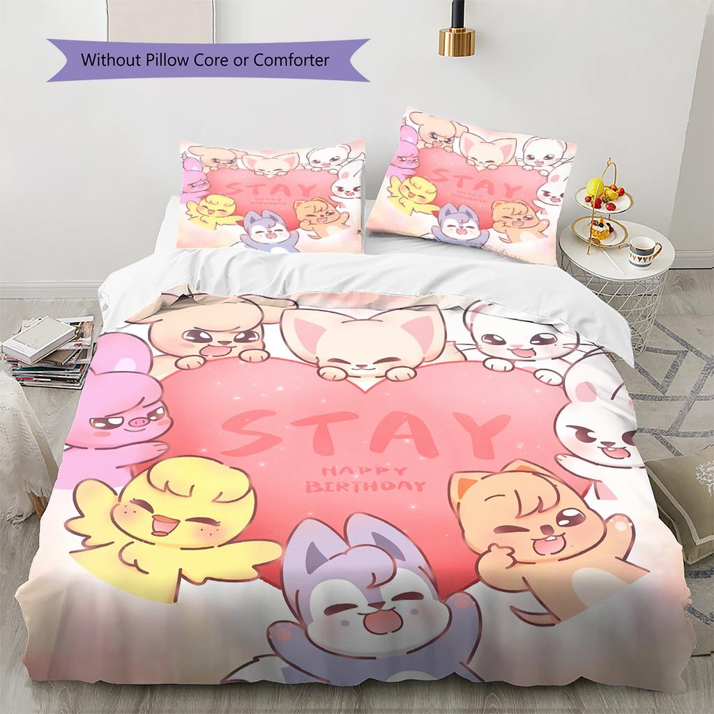 SKZOO Pattern Bedding Quilt Set Home Decoration Gift (1 * Duvet Cover + 2 * Pillowcase Without Core)