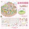 New Landscape Sticker Cabin Scene DIY Toy2.5D Cartoon Seaside Town Game Sticker Festival Birthday Gift for Kid Child Girl