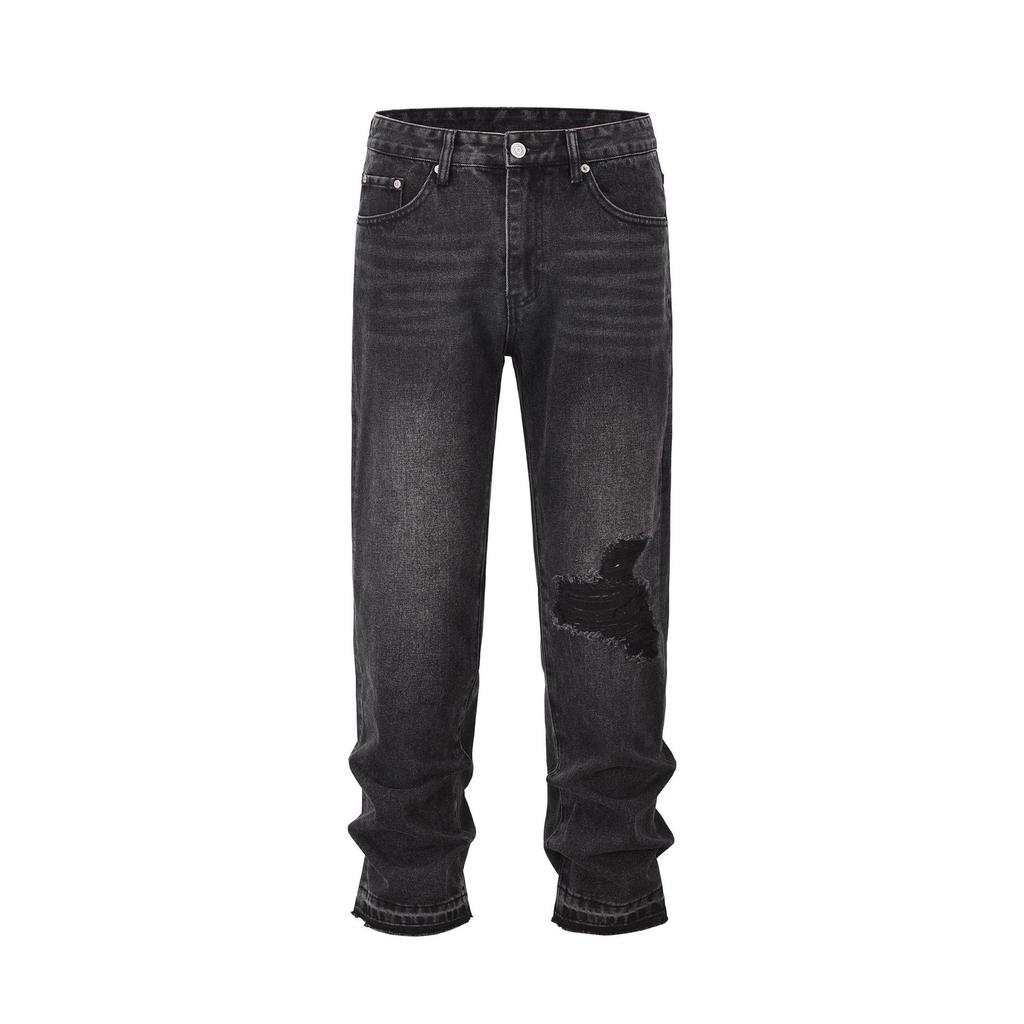 Unisex Multi-Pocket Cargo Jeans - European & American Street Style Loose Fit with Rips