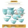 Yongfengyuan Madam Porcelain 15-Piece Hand-painted Blue Tea Set