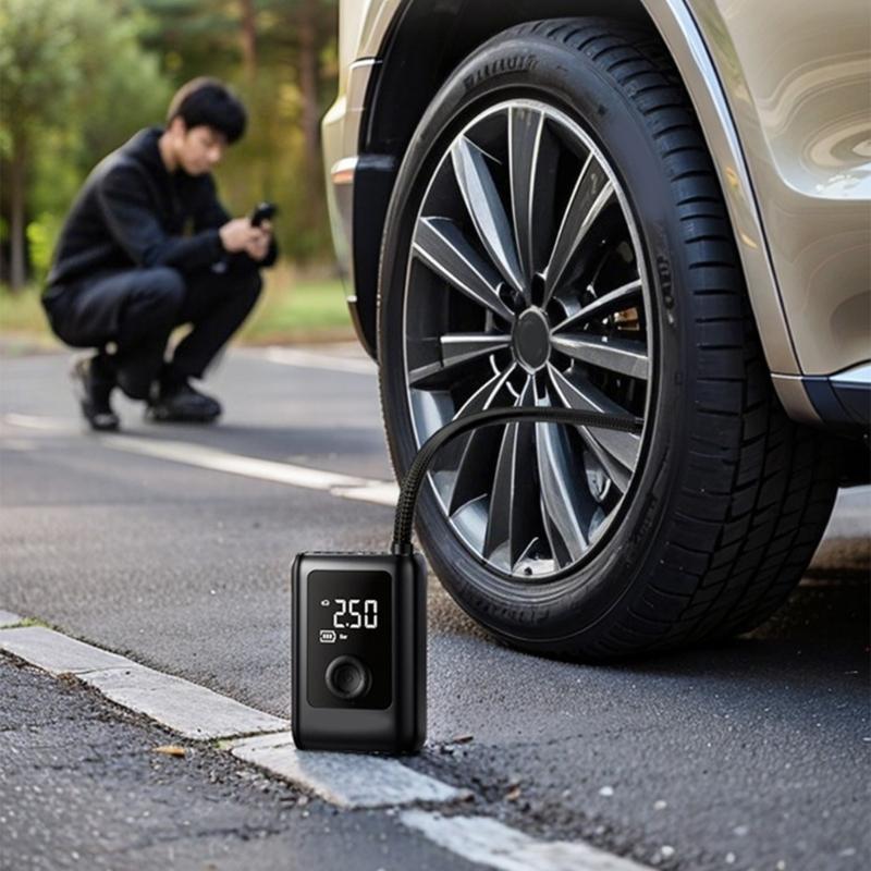intelligent  Wireless Tire Inflator easy carry  Air Pumps with Digital Pressure Gauges Air Compressor for Auto Motorcycle bikes 