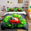 Ladybug Nature-Inspired Decoration Set  Kid'S And Adults' Bedroom Decor, Exquisite Three-Piece Bedding Set Gift
