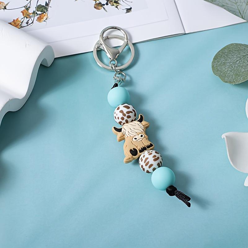 Cross-Border Yak Cartoon Animal Bracelet: Creative Silicone Beads & Tassel Keychain Accessories