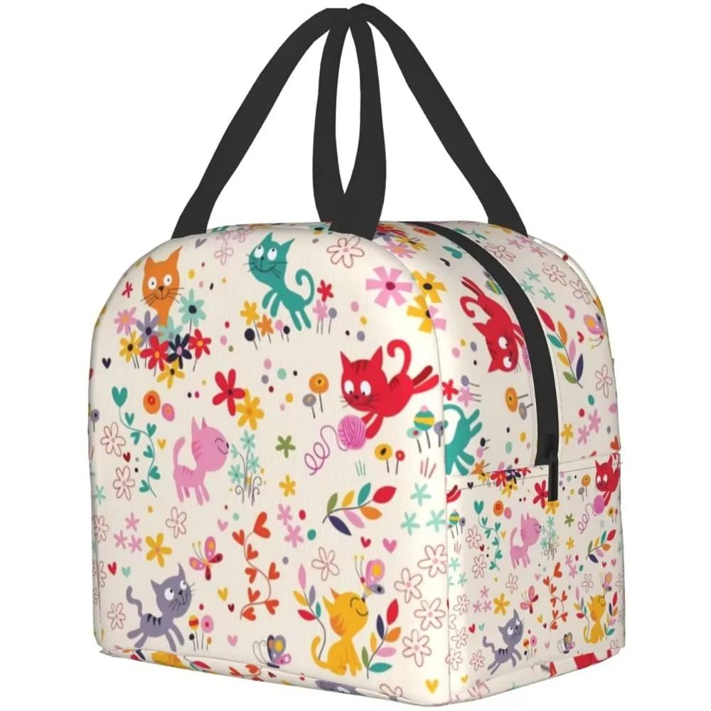 Katze Brotdose Isolierte Lunchtasche Tragbar Wiederverwendbar Lunch Tragetasche Brotdose für Kinder Jungen Mädchen Männer Frauen Schule Picknick Reise
