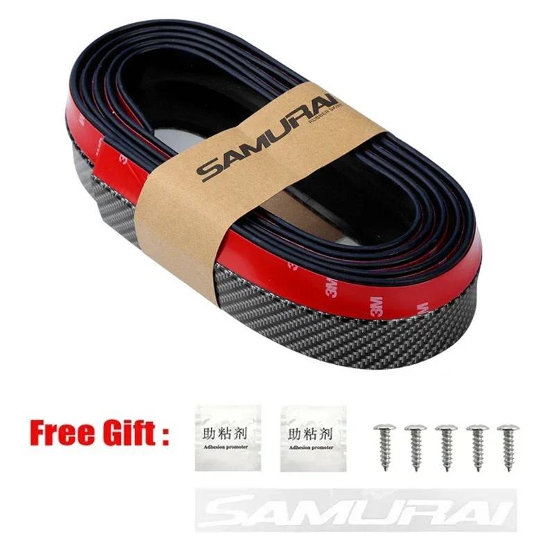 Car Bumper Lip Stickers Soft Carbon Fiber Car Rubber Bumper Strip Outside Bumper Front Lip Car Bumper Protectors