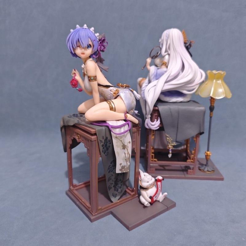 Re:life In A Different World From Zero Rem Emilia Chinoiserie Clothing Figure Figure Collection Desktop Decoration For Xmas Presents