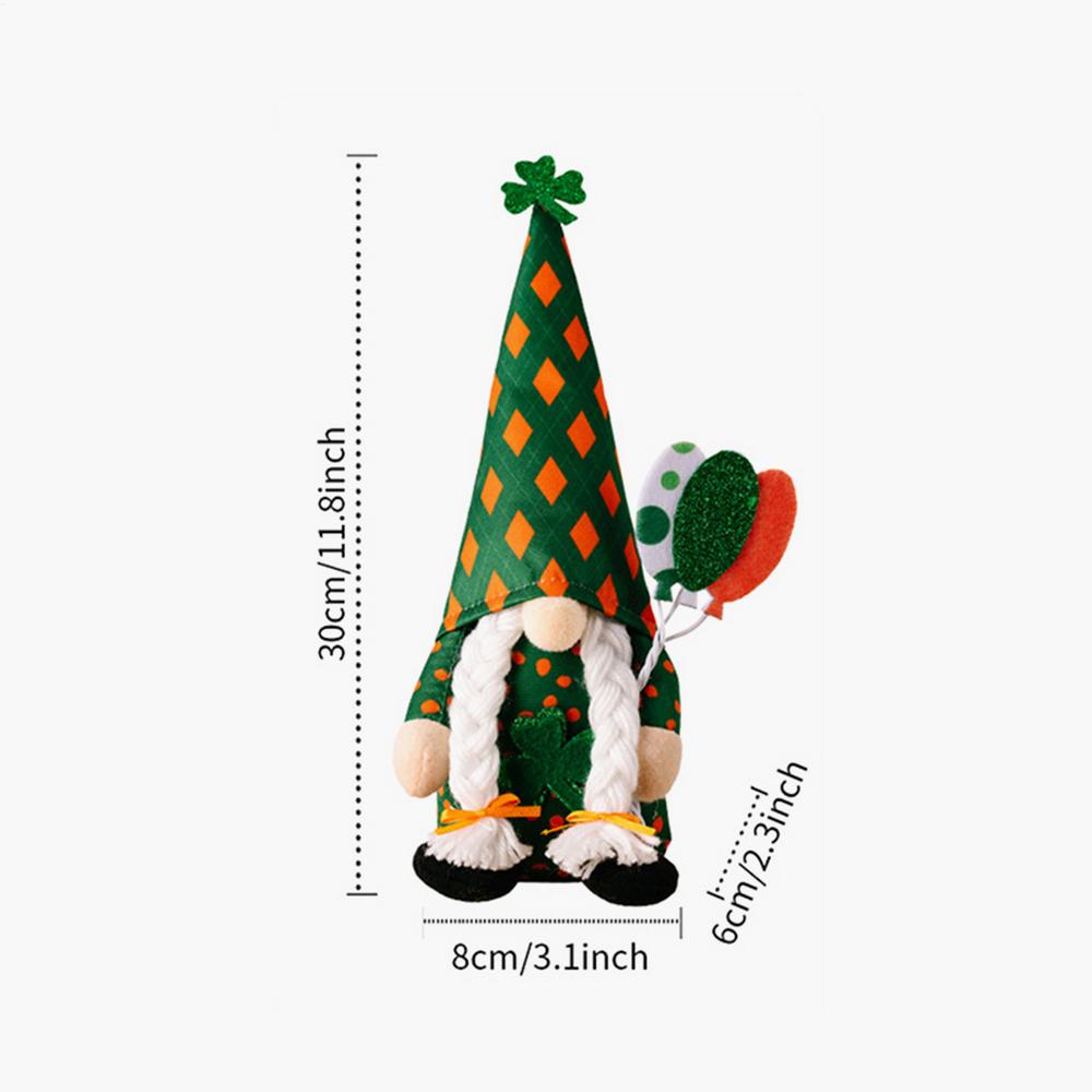 Christmas Gnomes Holiday Cute St Patrick Day Soft Doll Rustic Tabletop Christmas Gnome For Desk Table Shelf Mantel Tiered Tray