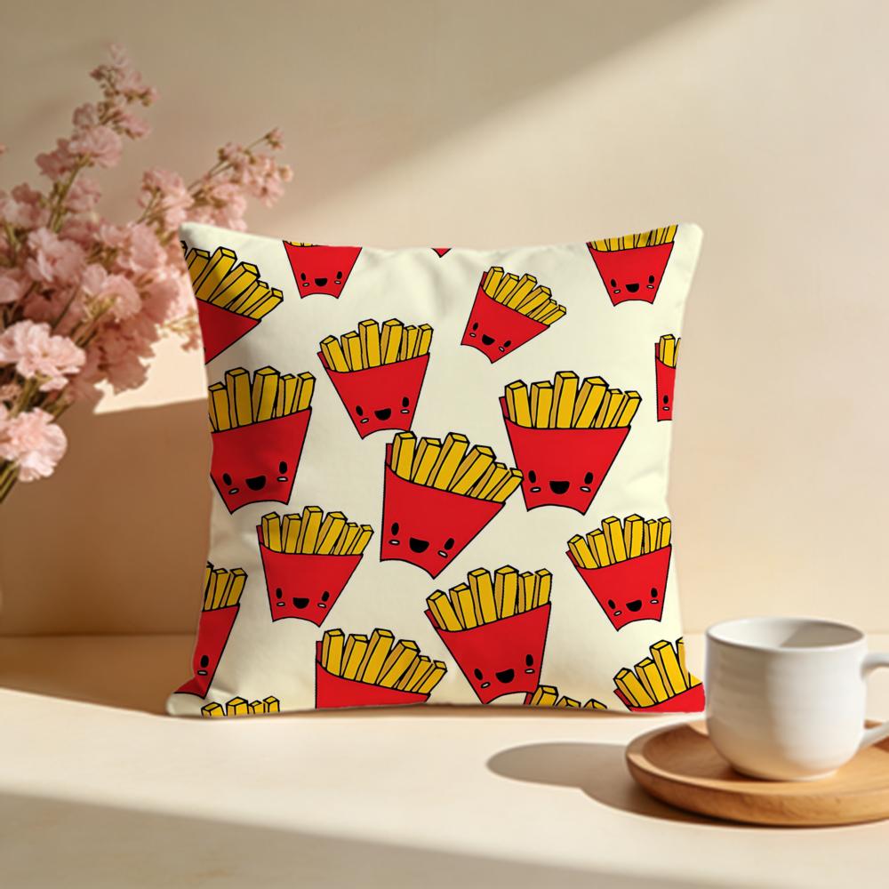 Crispy French Fries Cushion Cover Soft Pillow Cases for Home Bedroom Living Room Sofa