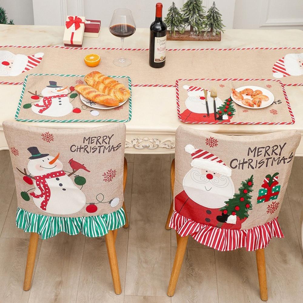 Cloth Dinner Chair Seat Cover Cartoon Wear for Chairs Cute Christmas Chair Cover  Restaurant