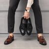 Men's Plus Size Tassel Leather Brogue Shoes - Casual Slip-On for Business or Weddings