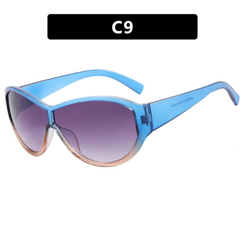 New Large Frame Frog Eyeglasses Fashionable Windproof Retro Slimming Sunscreen Korean Style Sunglasses for Men And Women