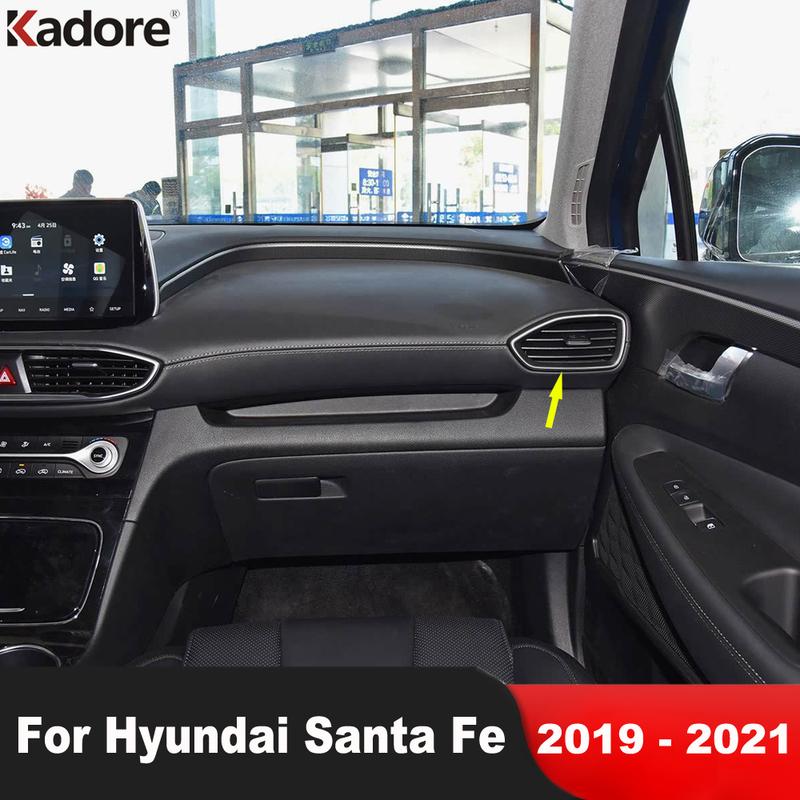 Car Front Side Air Condition Vent Outlet Cover Trim For Hyundai Santa Fe Carbon Fiber Interior Accessories