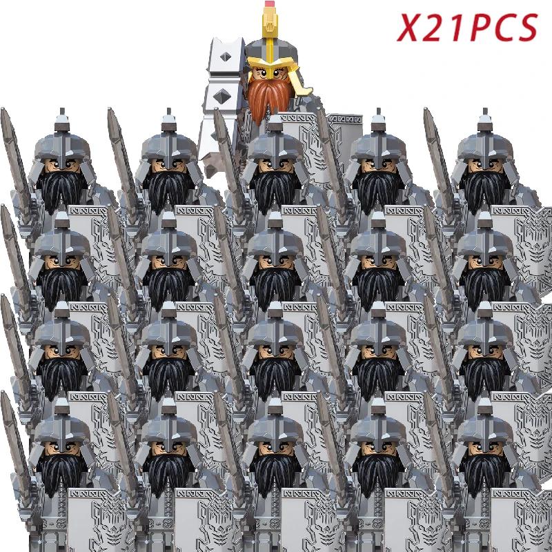 Medieval Knights Elf Dwarf Uruk-hai Mini Figures Armor Helmet Accessories Building Blocks DIY Bricks Toys For Kids Boys Gift