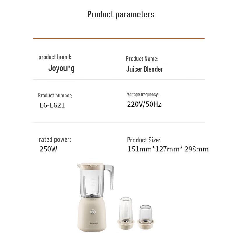 Joyoung L6-L621 Multi-functional Blender Juicer with Three Cups