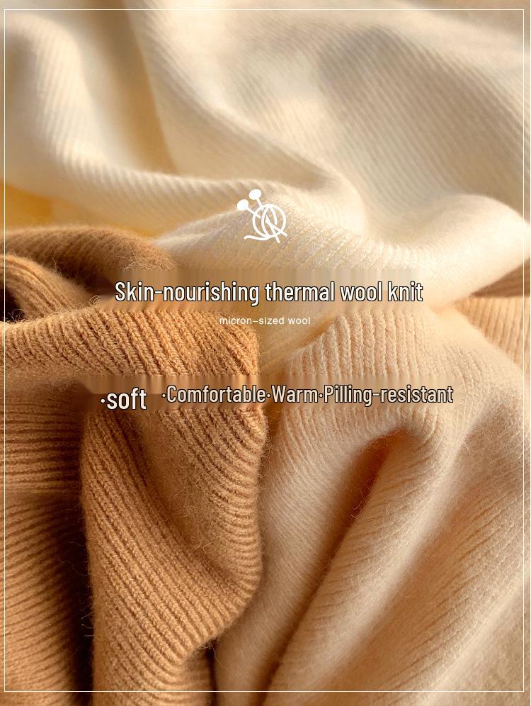2026 Spring Women's Soft Wool Half-High Neck Slimming Knit Top