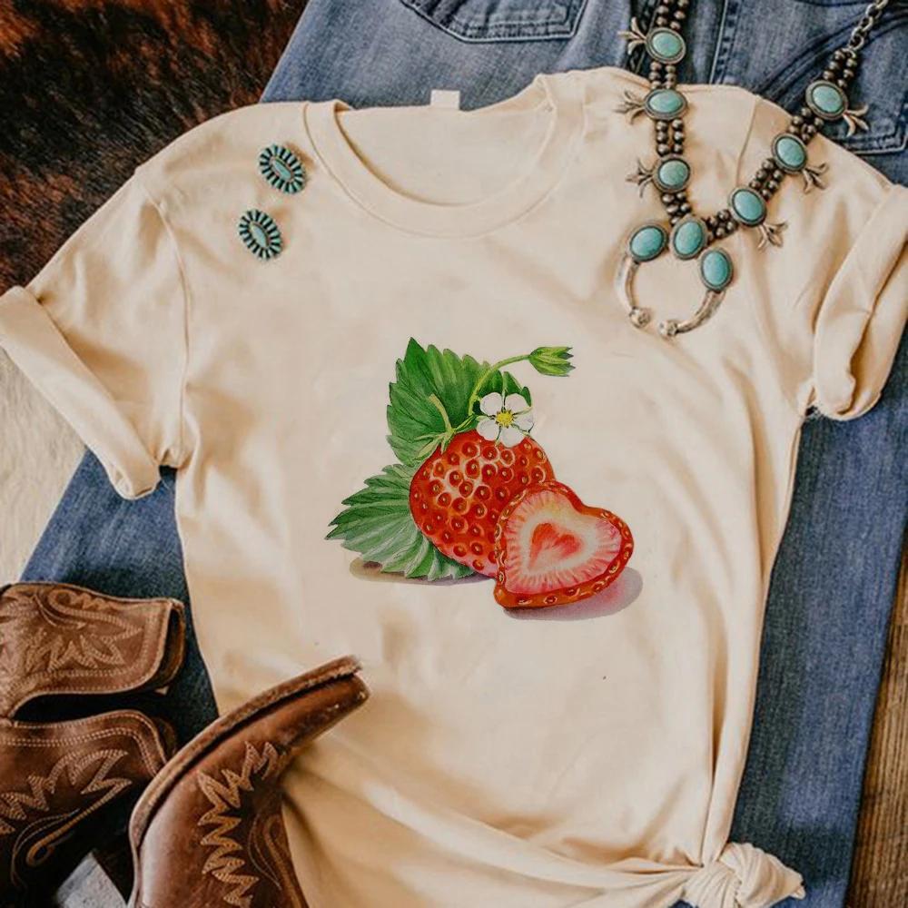 Unisex Strawberry Tee Women Summer Anime Comic T Shirt Girl Streetwear Japanese Clothes Aesthetic