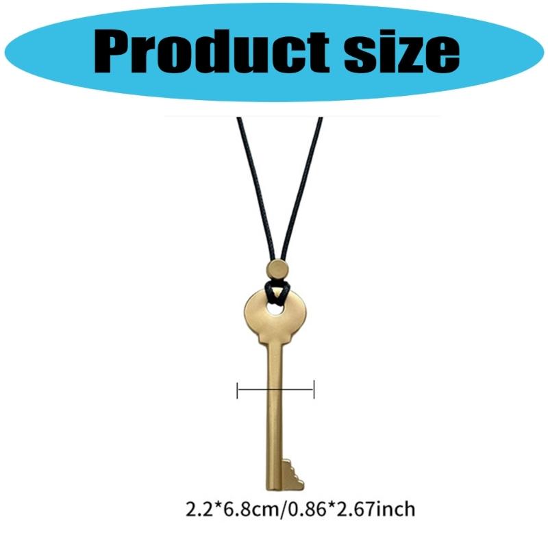 Elegant Metal Key Charm Black Rope Necklace Stylish Layering Pieces For Everyday Wear