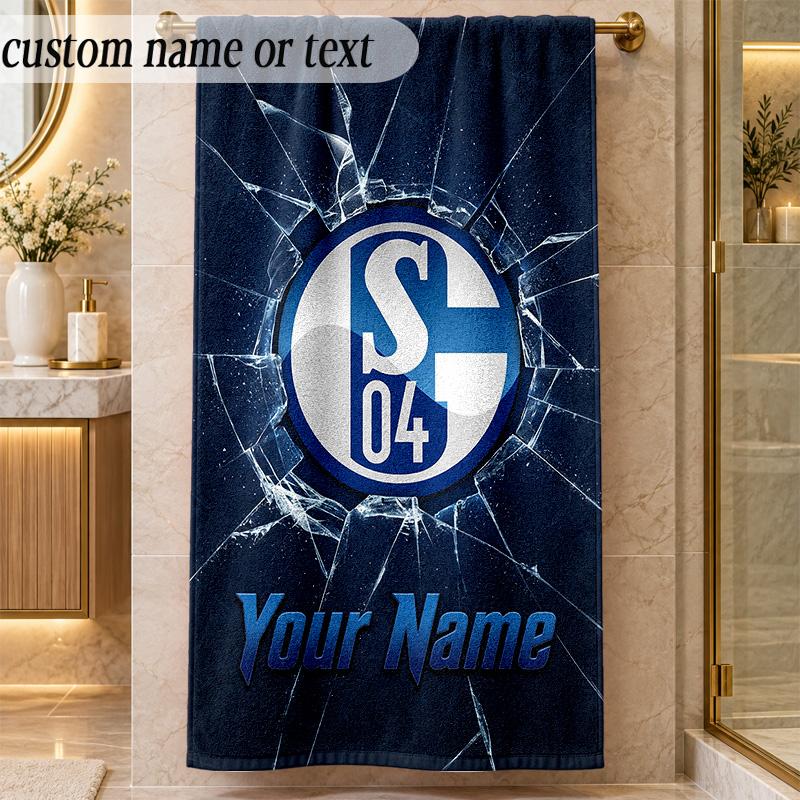 Beach TowelSchalke 04 FC Custom Name Text Personalized Soft Towel for Beach Pool Indoor Home Decor Gift