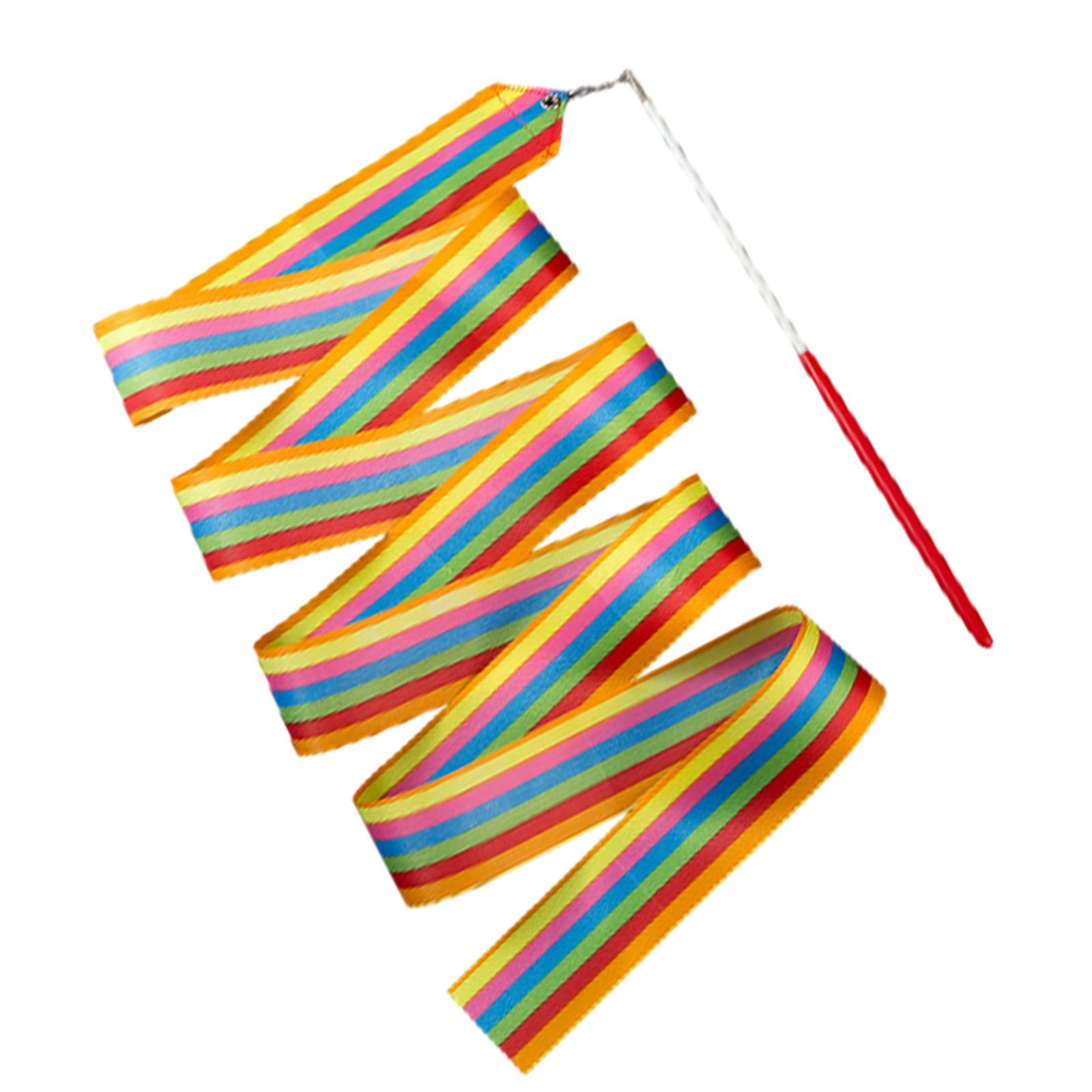 

Довгі стрічки-стрімери для художньої гімнастики, для артистичного танцю, гімнастична стрічка, блискуча танцювальна стрічка, паличка для крутіння 1