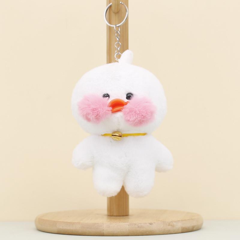Charming Duck Plush Keyring Fluffy Pp Cotton Stuffed Animal Bag Ornament 12cm