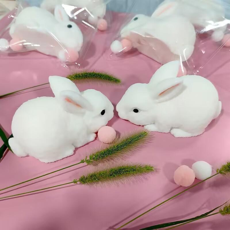 Cute Bunny Squeeze Toy Soft Kawaii Little White Rabbit Fidget Toy Anti Stress Release Hand Relax Gift Toy белый