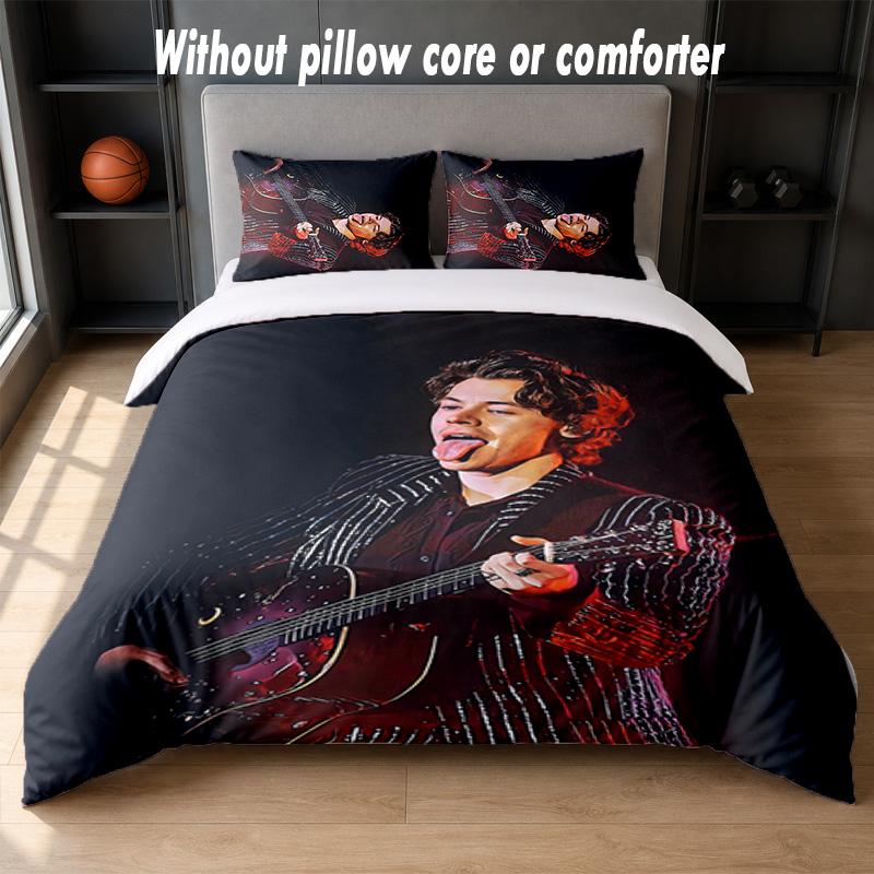 Harry Styles Design Bed Bedding Set 1 Duvet Cover + 2 Pillowcases Soft Breathable Household Bed Linens