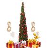 Foldable Detachable Artificial Christmas Trees Glitter Faux Christmas Tree With LED Colorful Lights 5Ft Realistic Plants Decor