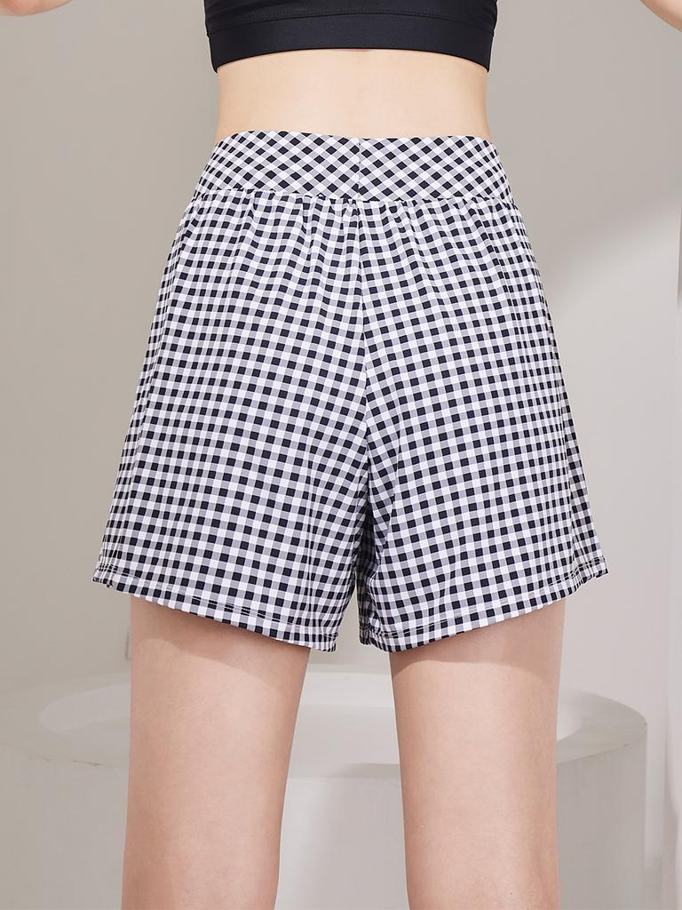 Bohemianbeullu Gingham Layered Wrap Shorts