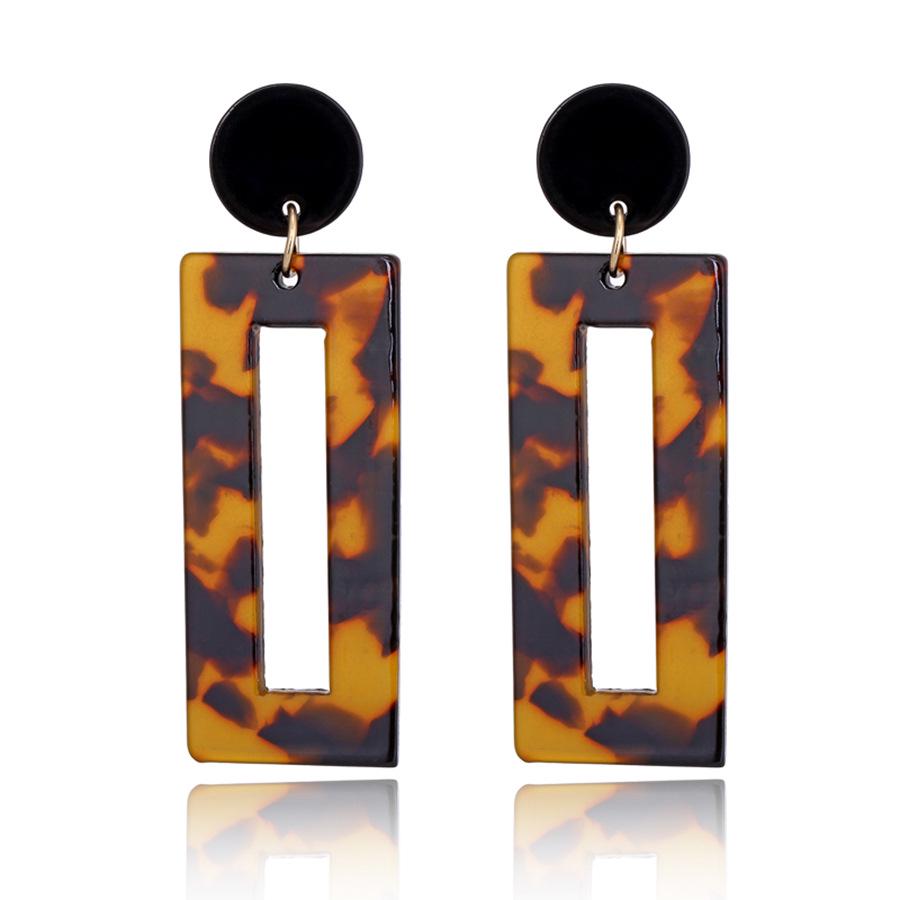 Japanese and Korean Minimalist Brand Leopard Print Earrings Made of Acrylic Sheet and Geometric Resin Earrings