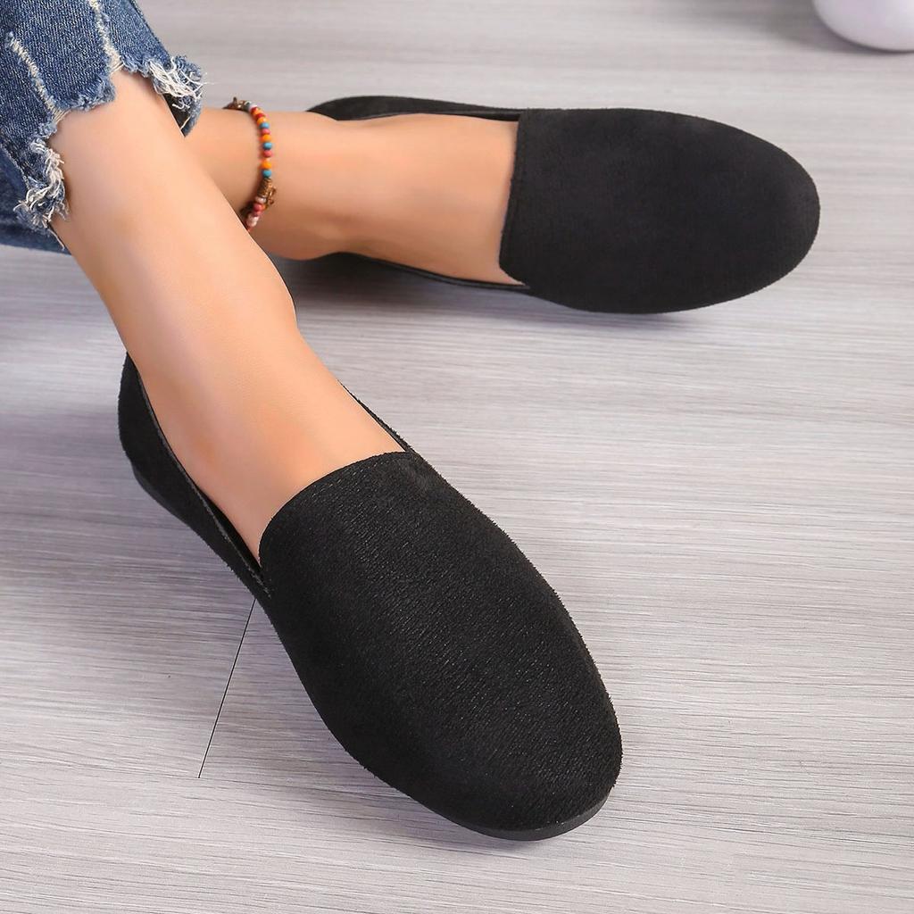 French Retro Pointed Flat Shoes 2025 Women's Large Soft Sole Comfortable Spring and Autumnslip-on Casual Shoes Size 36-43