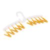 Plastic Sock Clips Drying Rack Straight Rod for Clothes Travel Portable Supplies White and Yellow