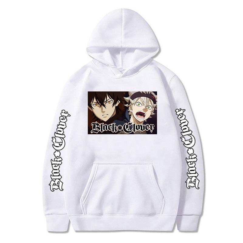 Black Clover Asta Anime Graphic Printed Hoodies Vintage Oversized Hooded Sweatshirt Long Sleeves Cotton Hoodie Men Women Clothes